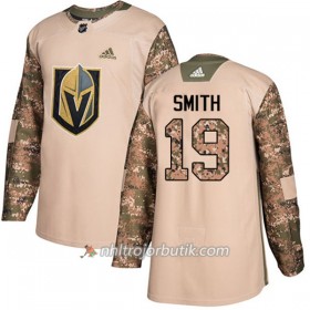 Män Ishockey Vegas Golden Knights Tröja Reilly Smith 19 Adidas 2017-2018 Camo Veterans Day Practice Authentic